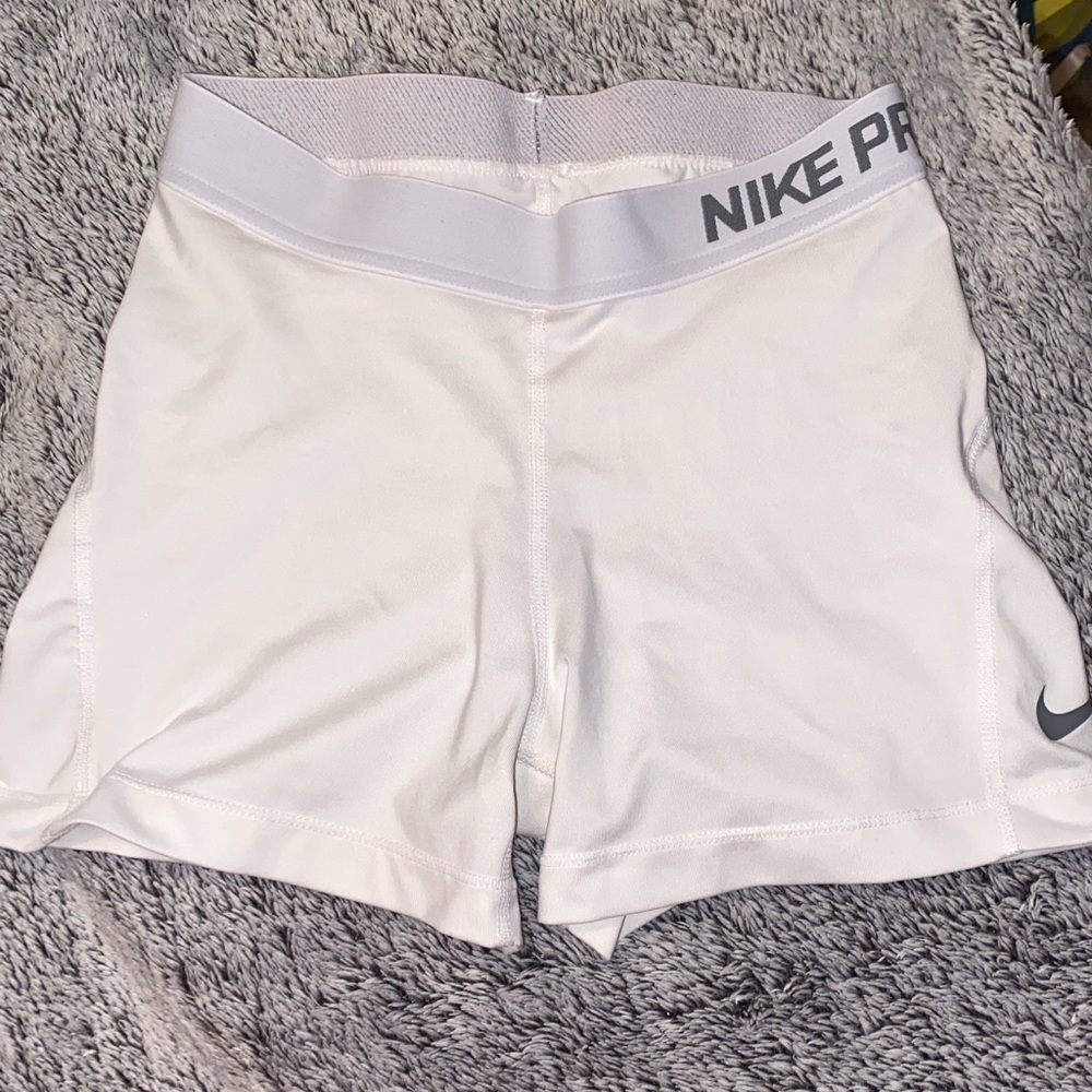All White Nike Pros (Dri-Fit)